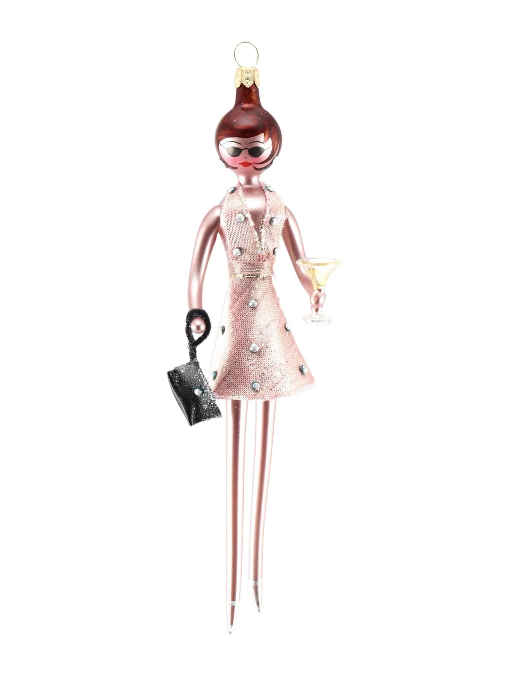 De Carlini Soffieria Fashionista In Mini Dress Glass Ornament