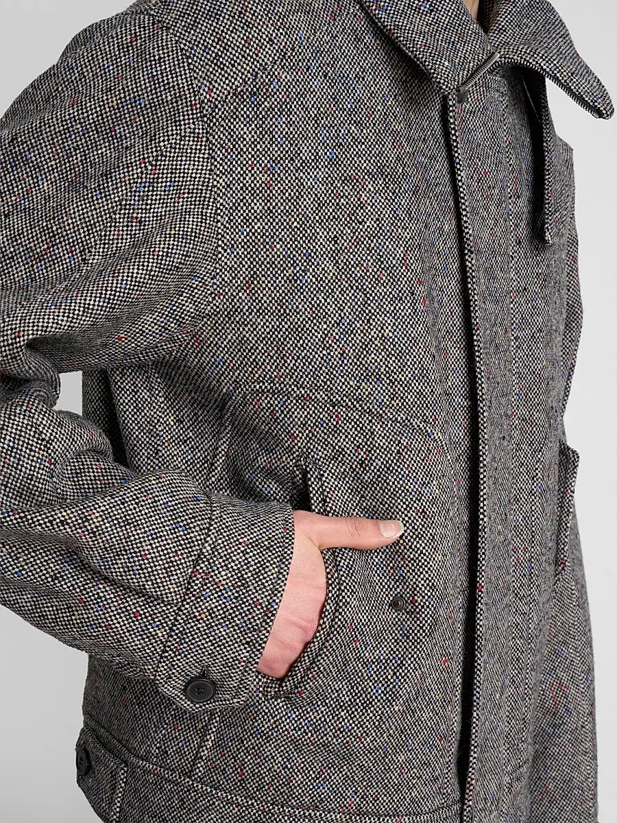 Dries Van Noten Men's Tweed Wool Zip-Front Jacket | Thumbnail 5 Dries Van Noten Men's Tweed Wool Zip-Front Jacket | Thumbnail 5