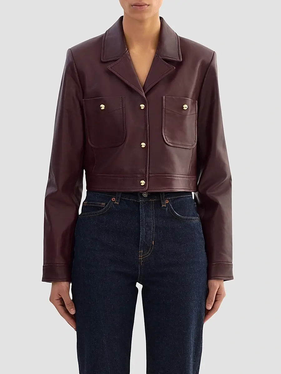 LAMARQUE Women's Lorena Lambskin Leather Jacket | Thumbnail 4 LAMARQUE Women's Lorena Lambskin Leather Jacket | Thumbnail 4