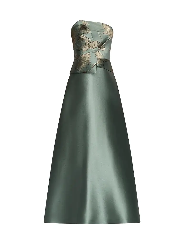Kay Unger Women's Sheryl Mikado Floral A-Line Gown
