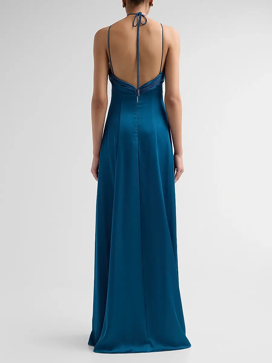 Amur Women's Julia Halterneck A-Line Gown | Thumbnail 3 Amur Women's Julia Halterneck A-Line Gown | Thumbnail 3