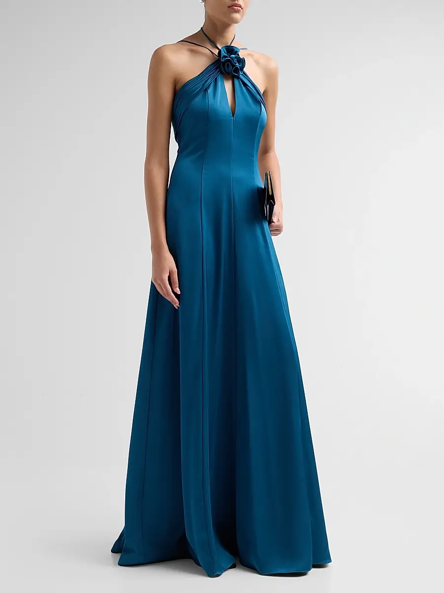 Amur Women's Julia Halterneck A-Line Gown | Thumbnail 4 Amur Women's Julia Halterneck A-Line Gown | Thumbnail 4