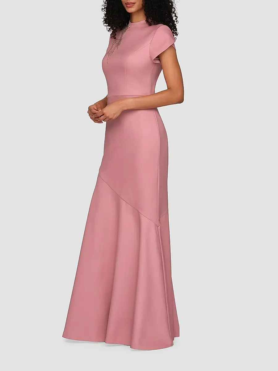 Kay Unger Women's Morrigan Beaded Crepe A-Line Gown | Thumbnail 7 Kay Unger Women's Morrigan Beaded Crepe A-Line Gown | Thumbnail 7