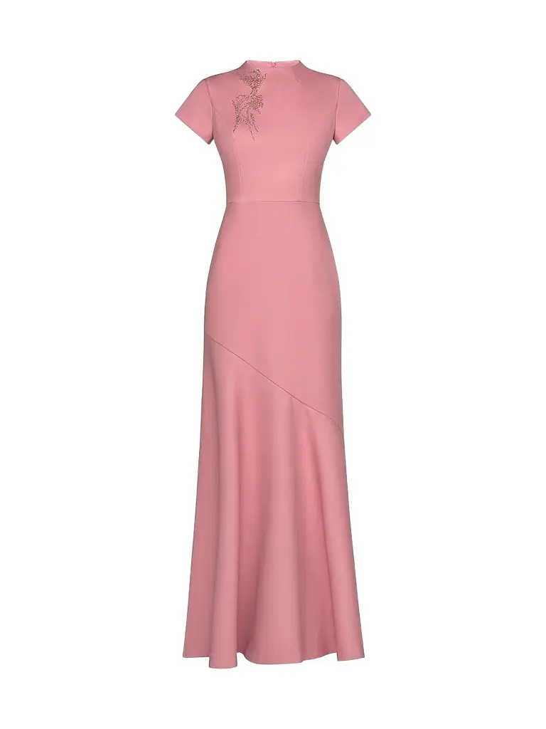 Kay Unger Women's Morrigan Beaded Crepe A-Line Gown