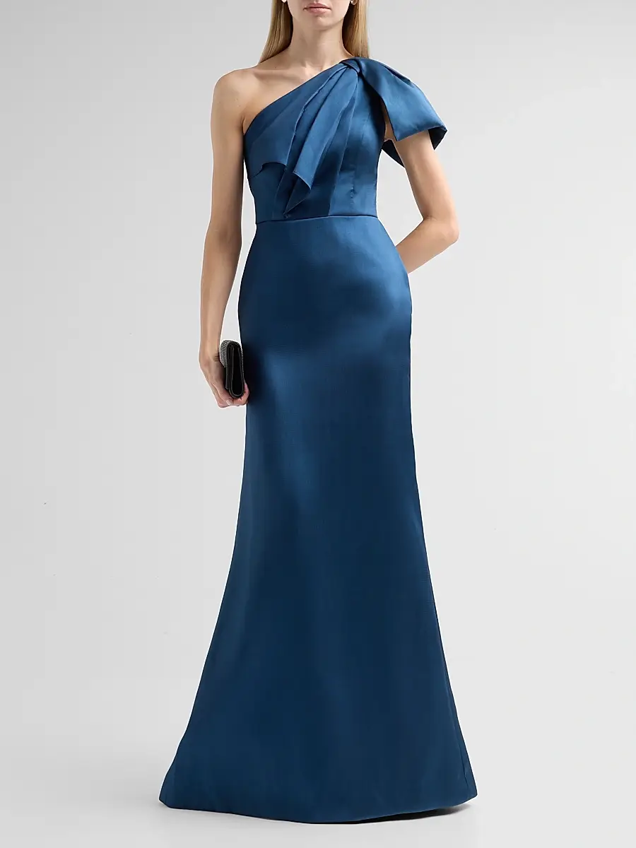 THEIA Women's Cathy One-Shoulder Bow Gown | Thumbnail 2 THEIA Women's Cathy One-Shoulder Bow Gown | Thumbnail 2