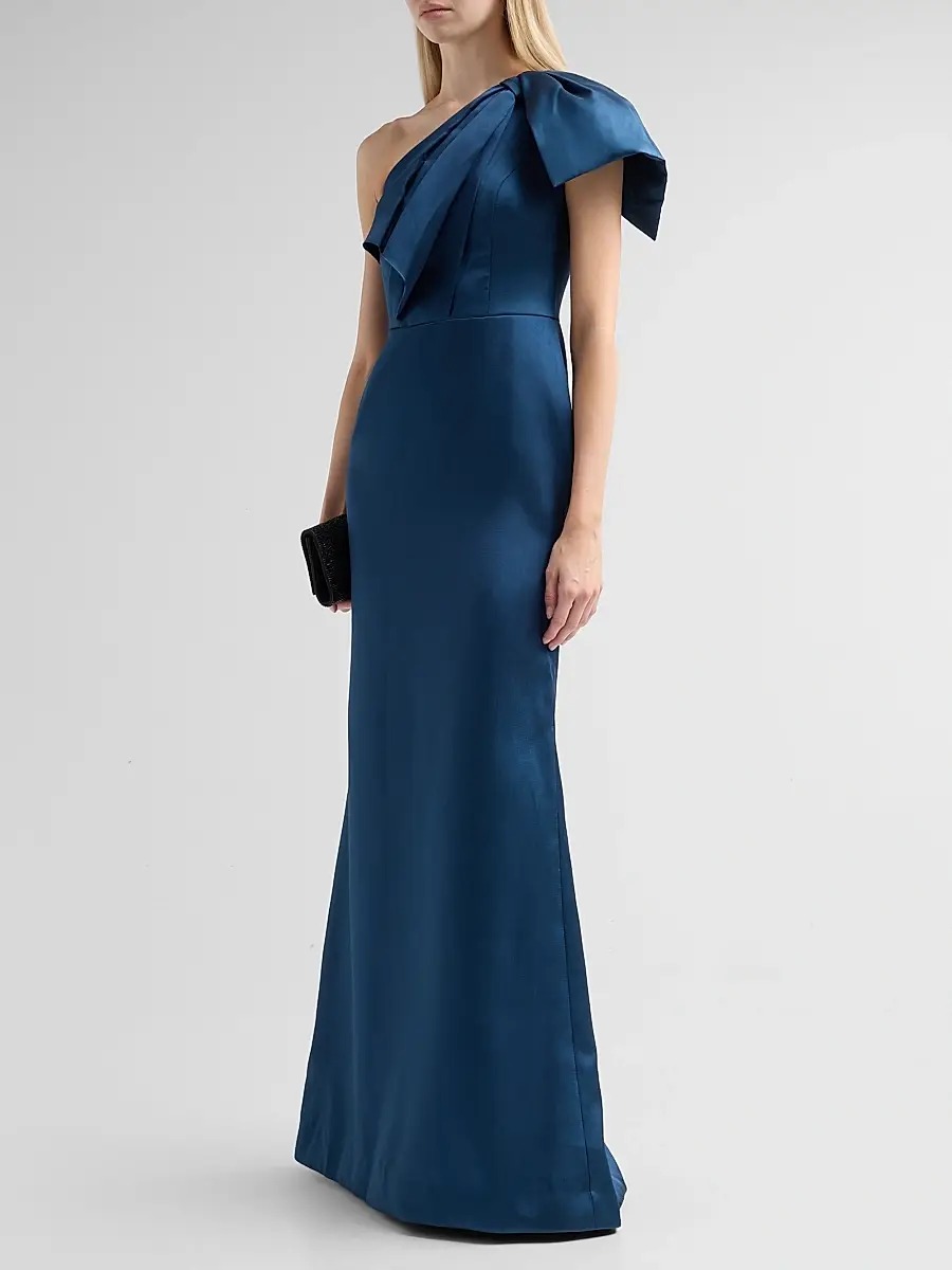 THEIA Women's Cathy One-Shoulder Bow Gown | Thumbnail 4 THEIA Women's Cathy One-Shoulder Bow Gown | Thumbnail 4