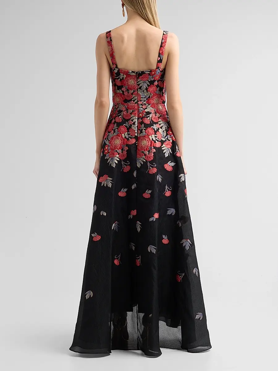 THEIA Women's Ginevra Floral Jacquard Gown | Thumbnail 3 THEIA Women's Ginevra Floral Jacquard Gown | Thumbnail 3