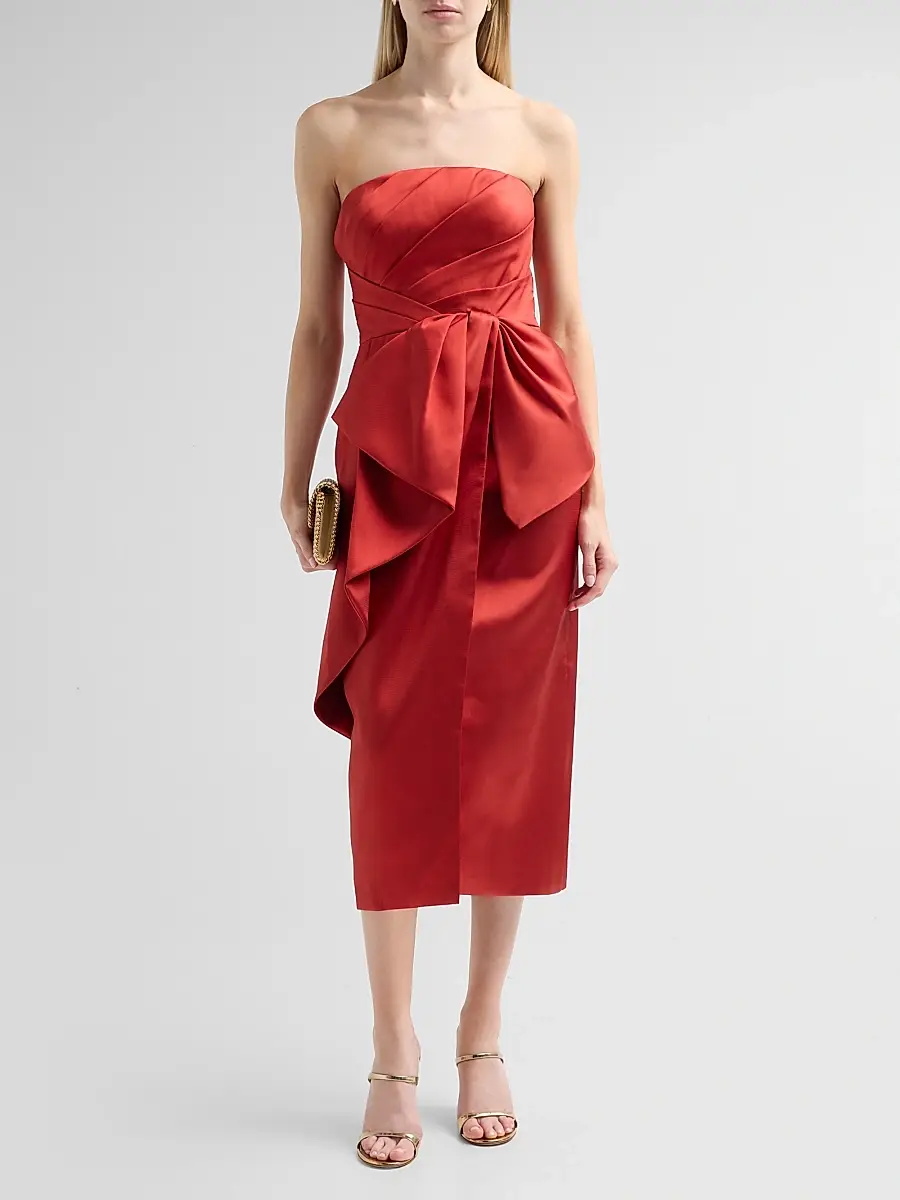 THEIA Women's Dorothea Draped Bow Dress | Thumbnail 2 THEIA Women's Dorothea Draped Bow Dress | Thumbnail 2