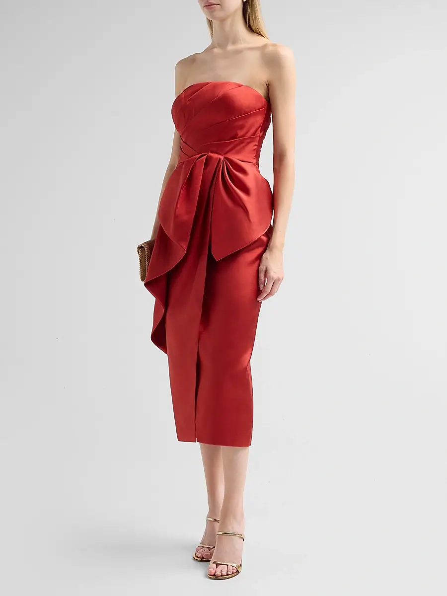 THEIA Women's Dorothea Draped Bow Dress | Thumbnail 4 THEIA Women's Dorothea Draped Bow Dress | Thumbnail 4