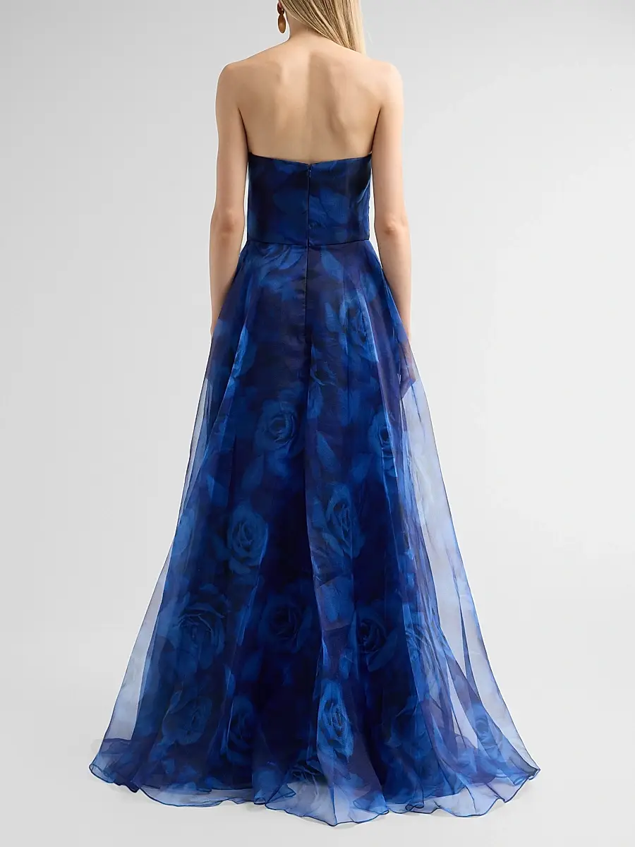 THEIA Women's Fahreta Floral Organza Strapless Gown | Thumbnail 3 THEIA Women's Fahreta Floral Organza Strapless Gown | Thumbnail 3