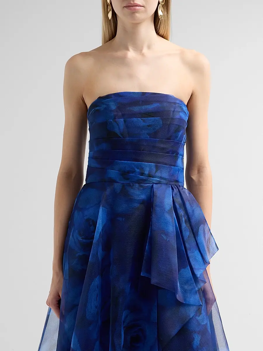 THEIA Women's Fahreta Floral Organza Strapless Gown | Thumbnail 5 THEIA Women's Fahreta Floral Organza Strapless Gown | Thumbnail 5