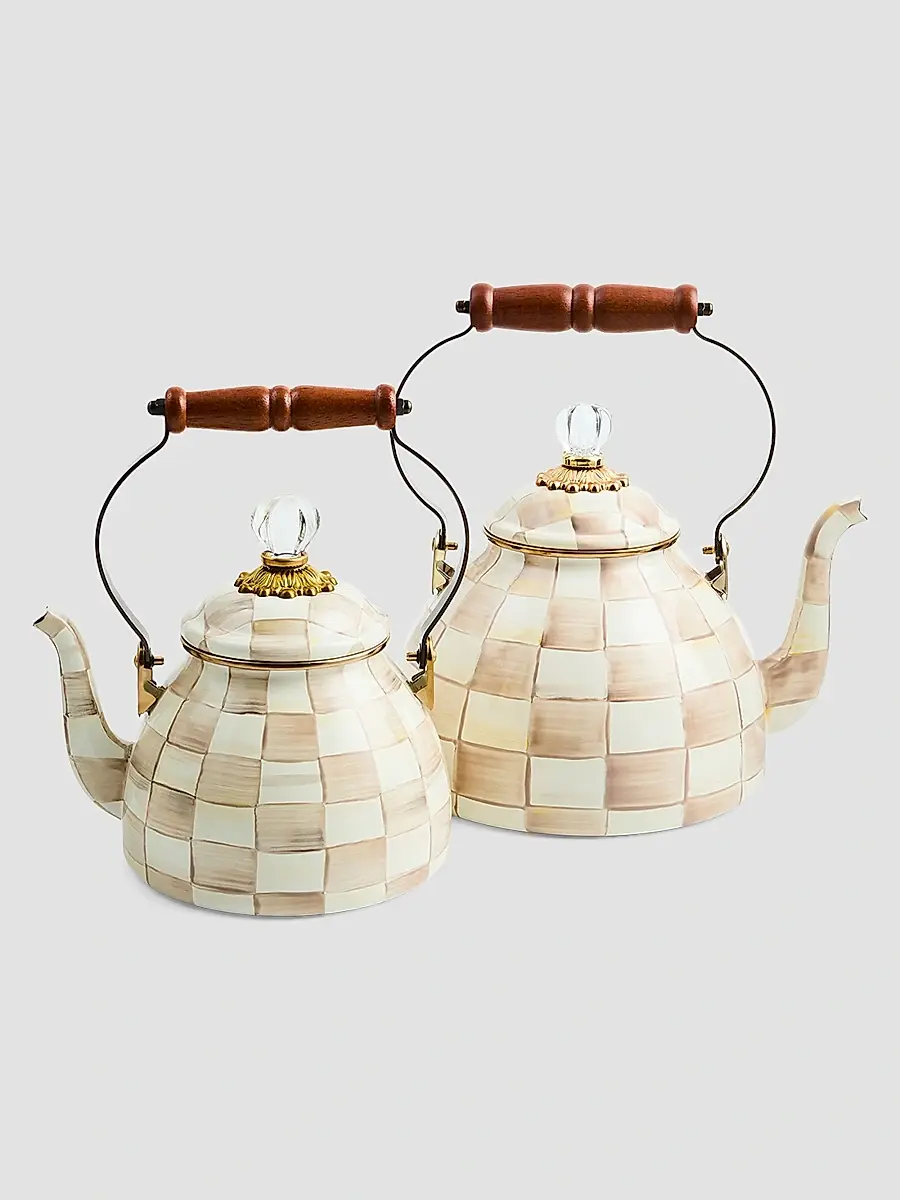 MacKenzie-Childs Mocha Check Tea Kettle | Thumbnail 3