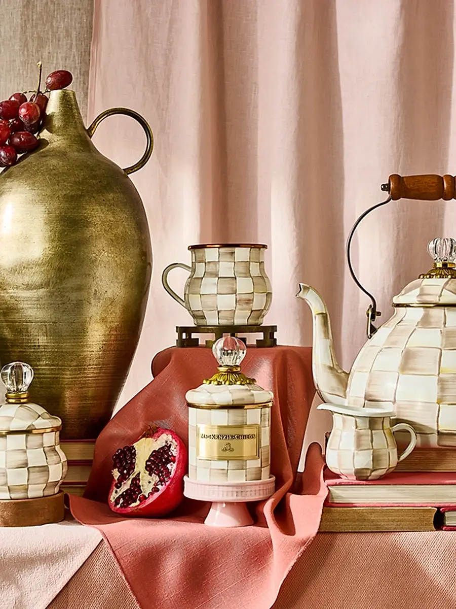 MacKenzie-Childs Mocha Check Tea Kettle | Thumbnail 5