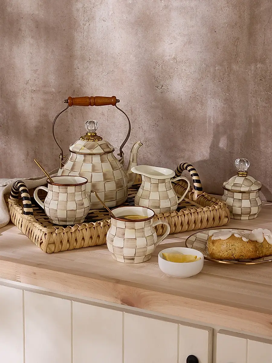 MacKenzie-Childs Mocha Check Tea Kettle | Thumbnail 8
