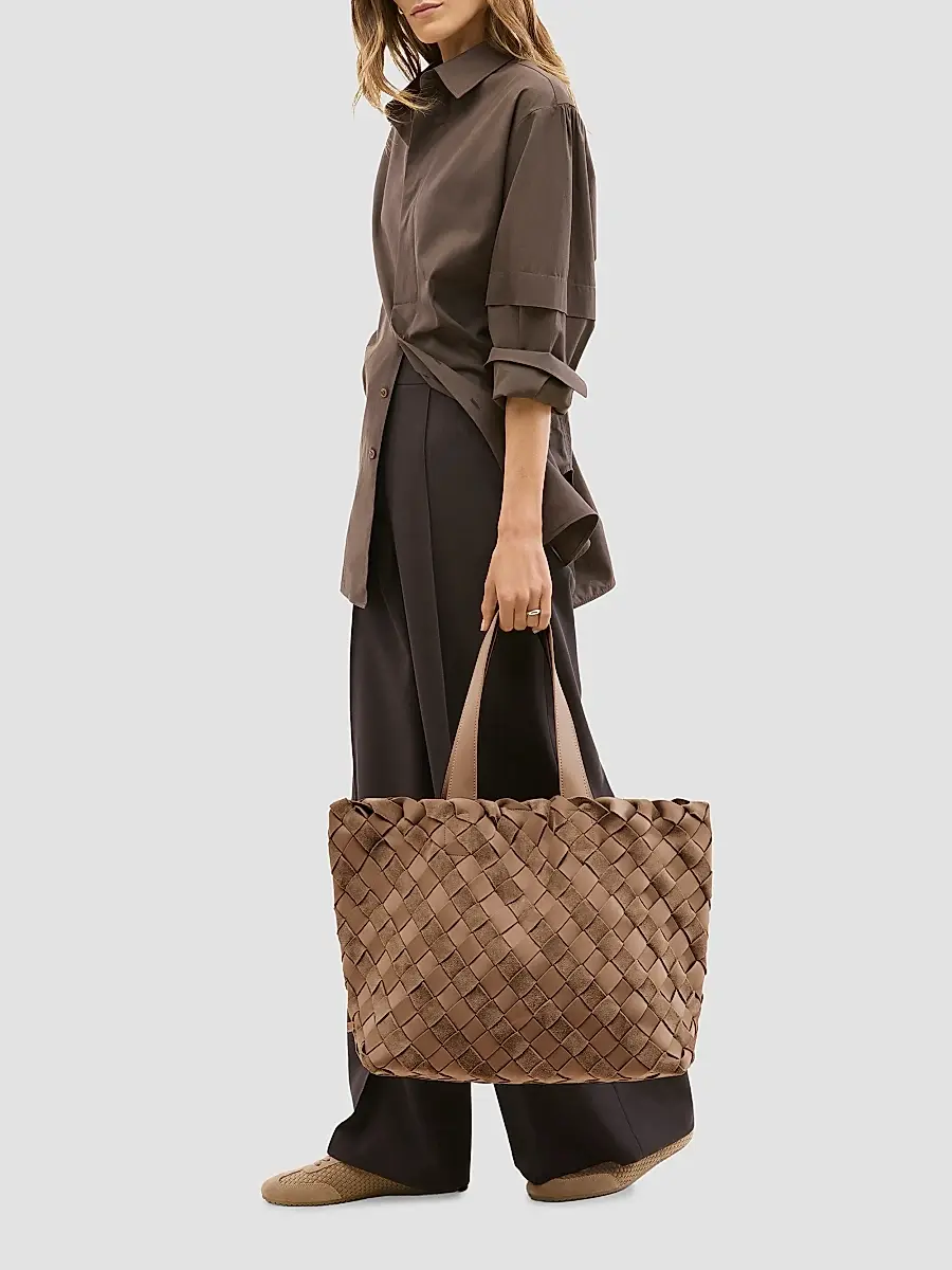 Naghedi Women's Como Medium Striped Suede Tote Bag | Thumbnail 2 Naghedi Women's Como Medium Striped Suede Tote Bag | Thumbnail 2