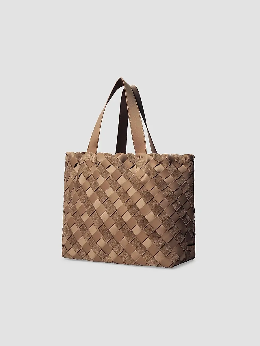 Naghedi Women's Como Medium Striped Suede Tote Bag | Thumbnail 4 Naghedi Women's Como Medium Striped Suede Tote Bag | Thumbnail 4