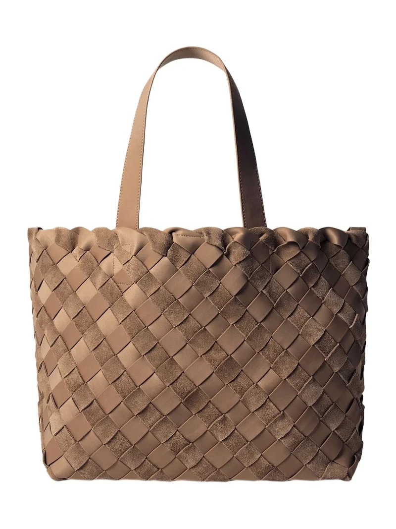 Naghedi Women's Como Medium Striped Suede Tote Bag