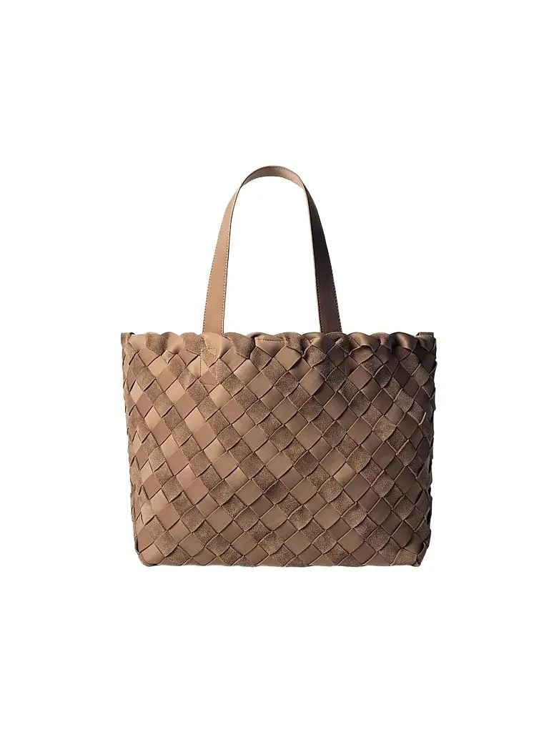Naghedi Women's Como Medium Striped Suede Tote Bag