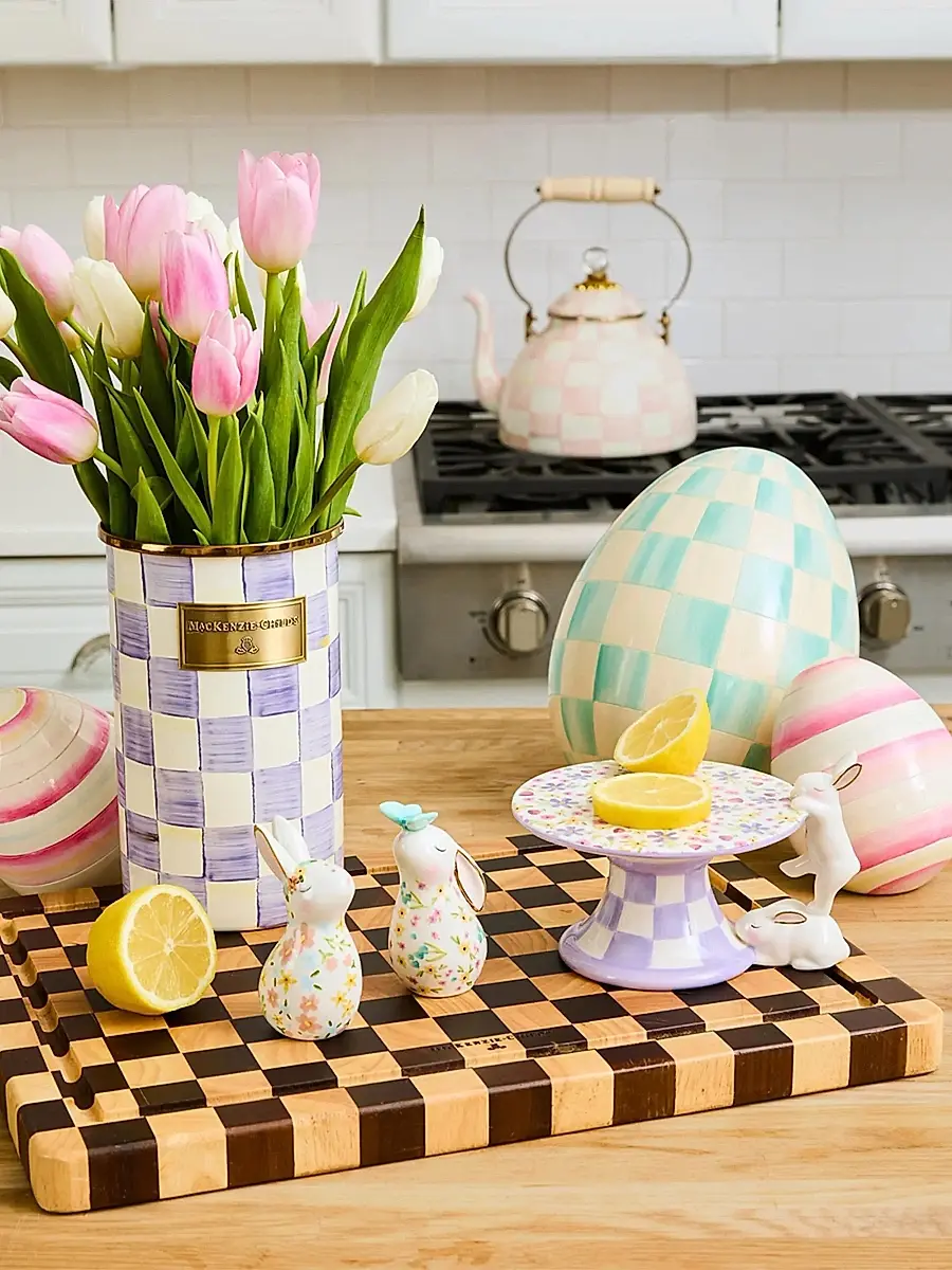 MacKenzie-Childs Violet Check Utensil Holder | Thumbnail 3 MacKenzie-Childs Violet Check Utensil Holder | Thumbnail 3