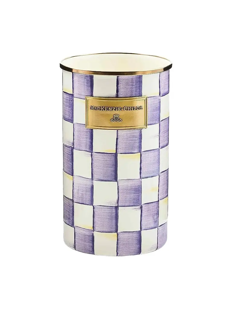 MacKenzie-Childs Violet Check Utensil Holder