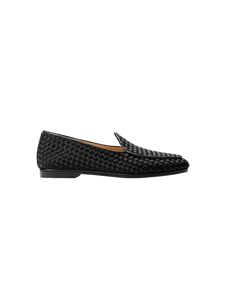 Naghedi Women's Lucca Satin Loafers - Onyx - Size 11 | Image 1 Naghedi Women's Lucca Satin Loafers - Onyx - Size 11 | Image 1