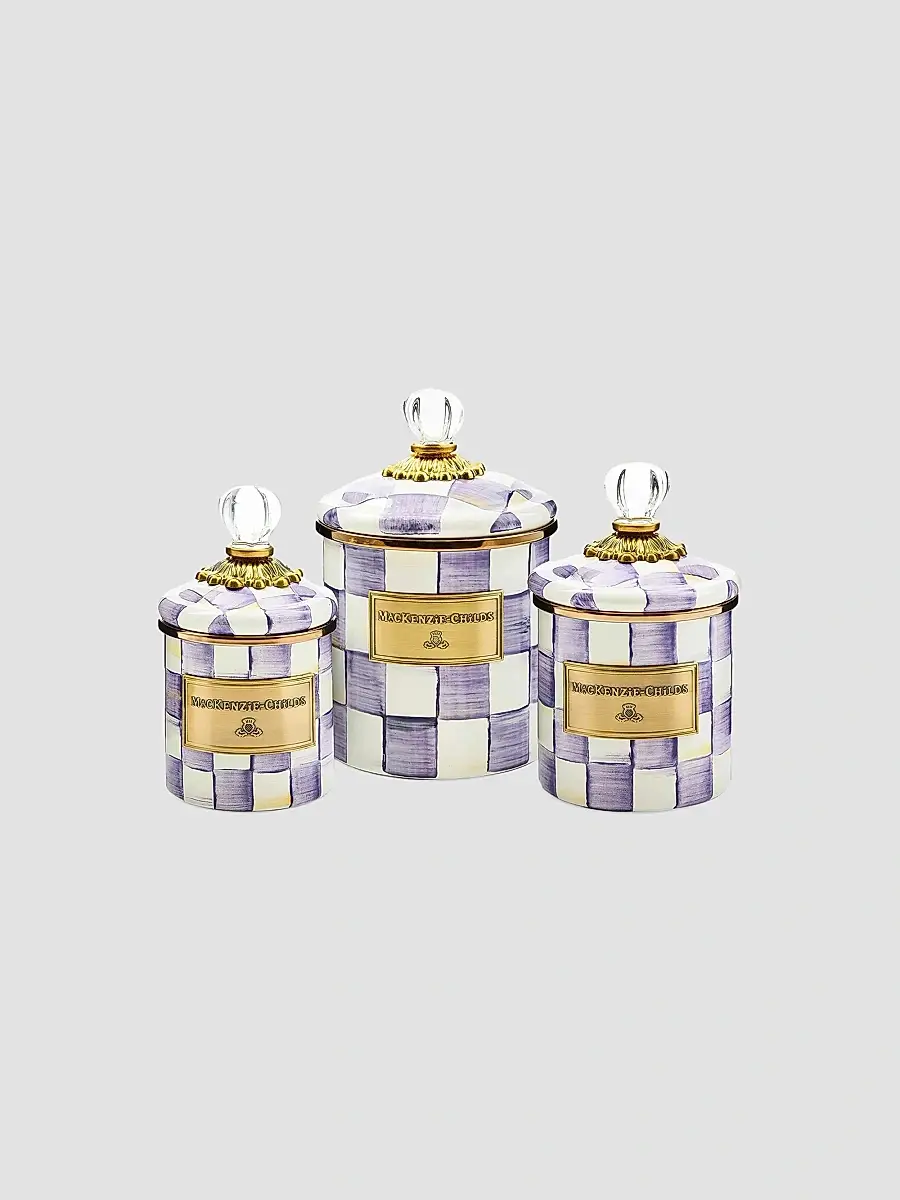 MacKenzie-Childs Violet Check Demi Canister | Thumbnail 2