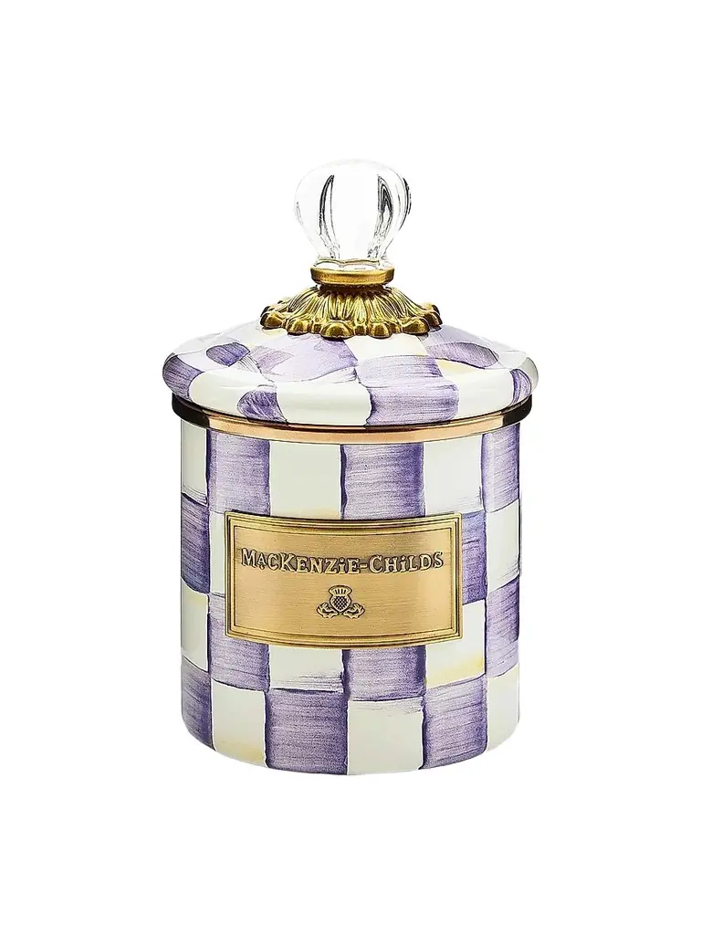 MacKenzie-Childs Violet Check Demi Canister