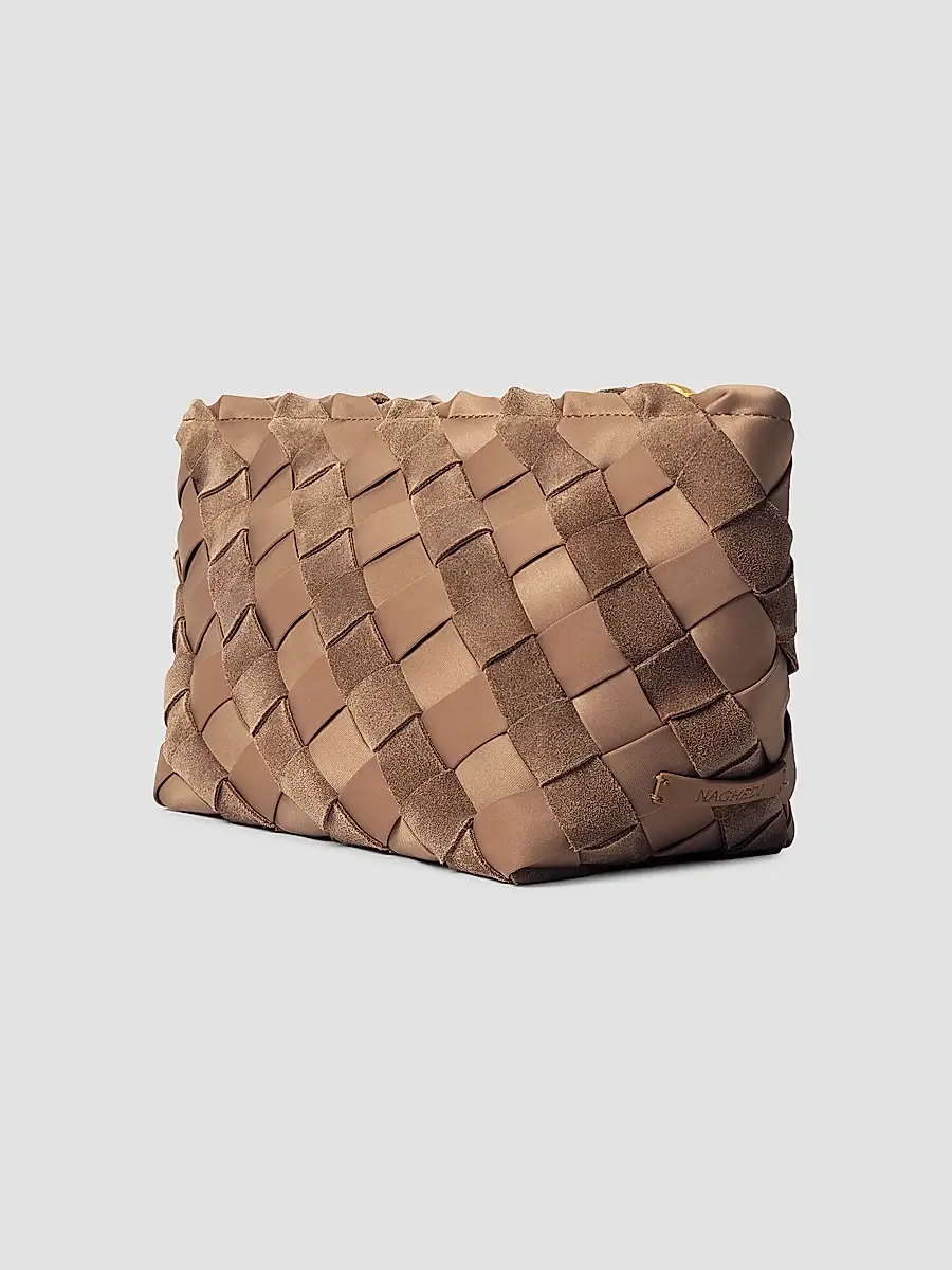 Naghedi Women's Gigi Large Striped Suede Clutch Bag | Thumbnail 4