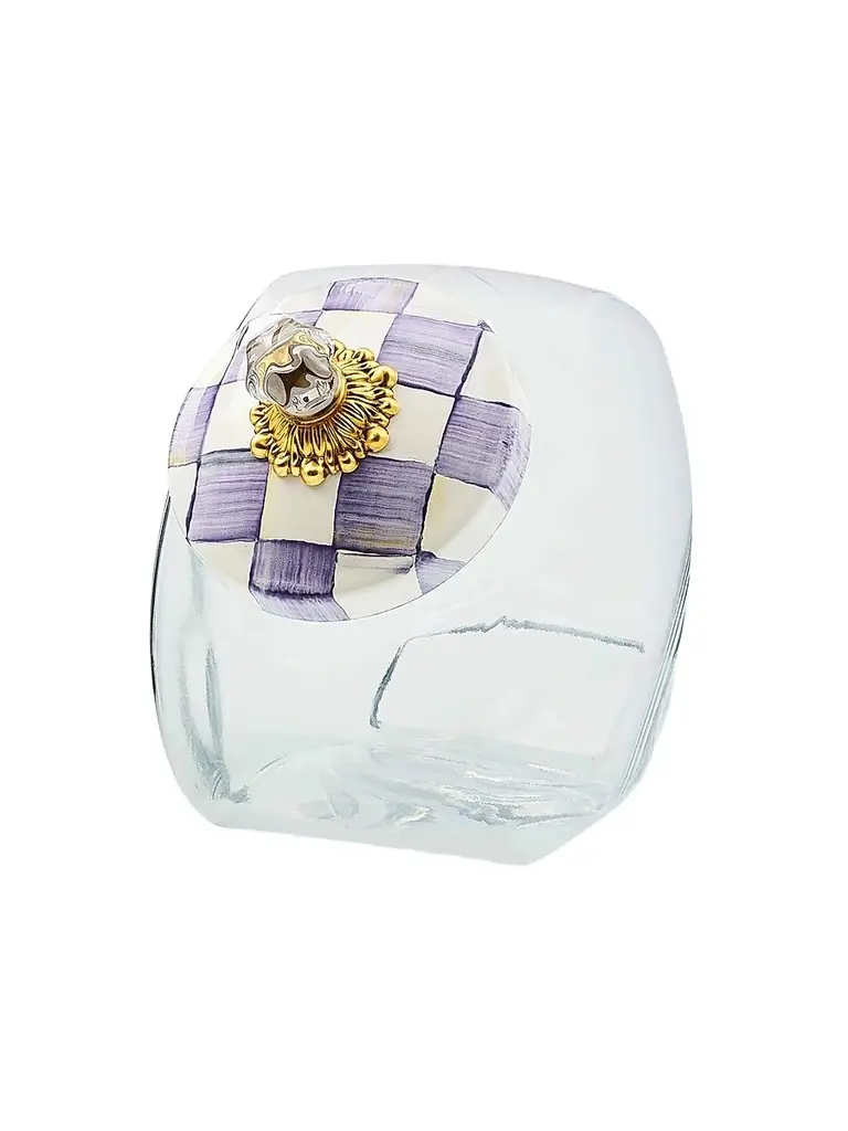 MacKenzie-Childs Violet Check Sweets Jar