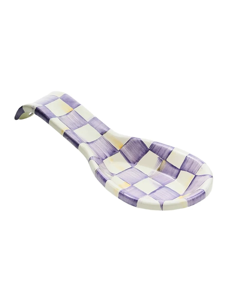 MacKenzie-Childs Violet Check Spoon Rest