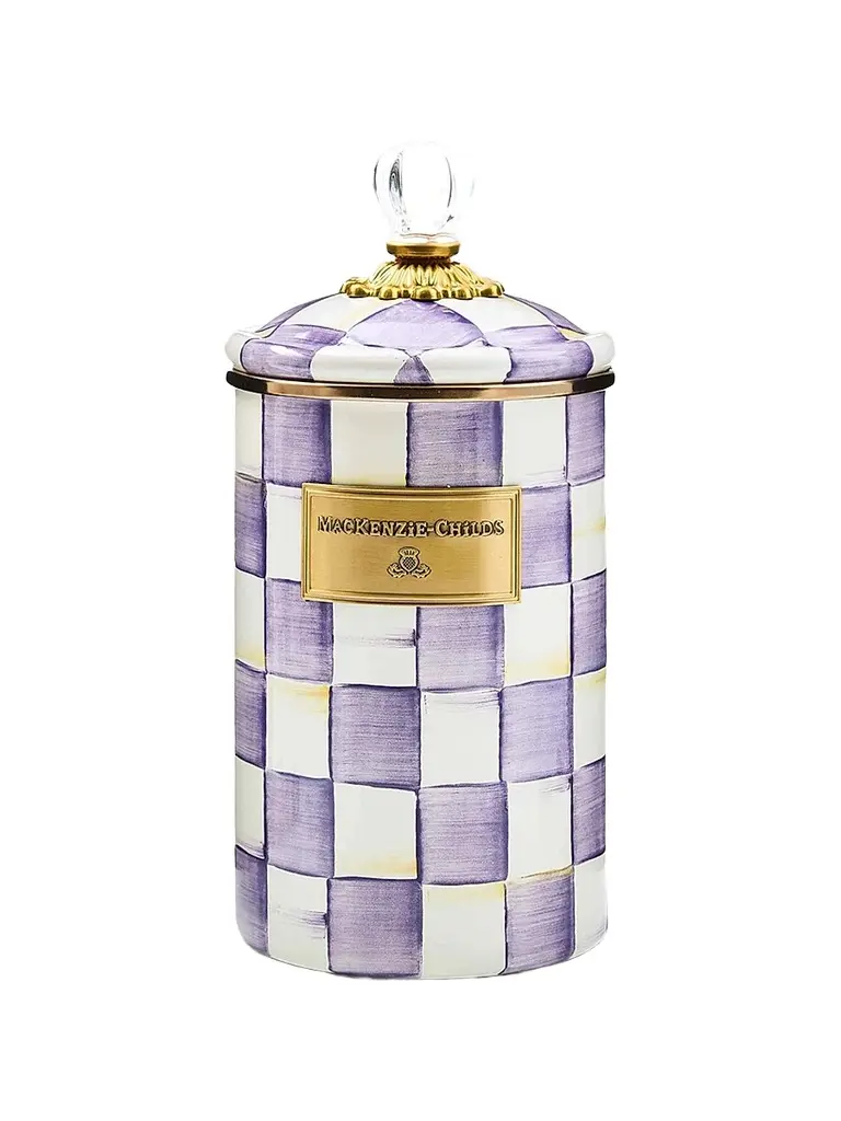 MacKenzie-Childs Violet Check Large Canister