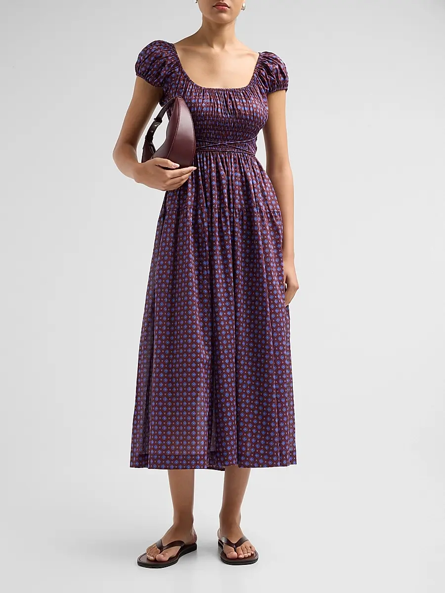 DÔEN Women's Quinelle Printed Midi Dress | Thumbnail 2