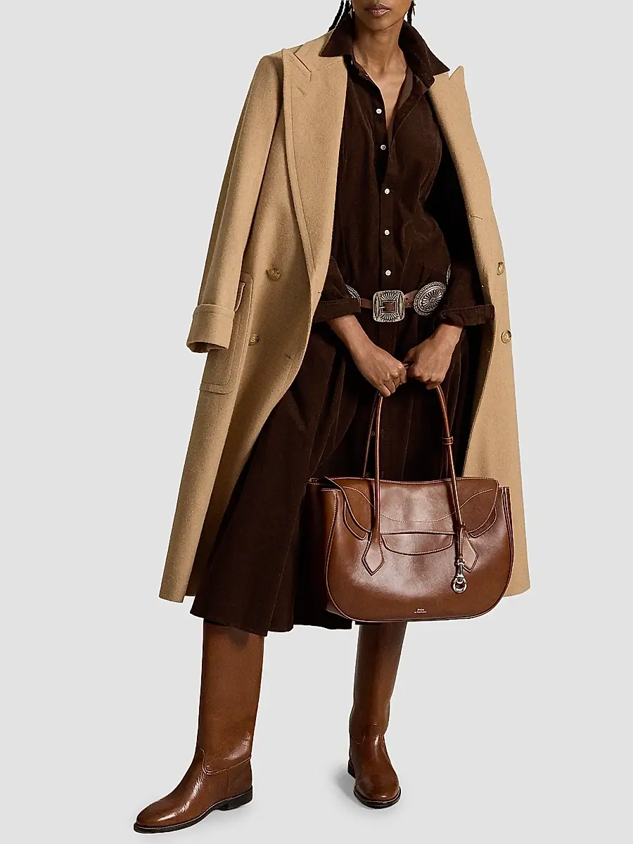 Polo Ralph Lauren Women's Polo Blaze Large Leather Shoulder Bag | Thumbnail 3