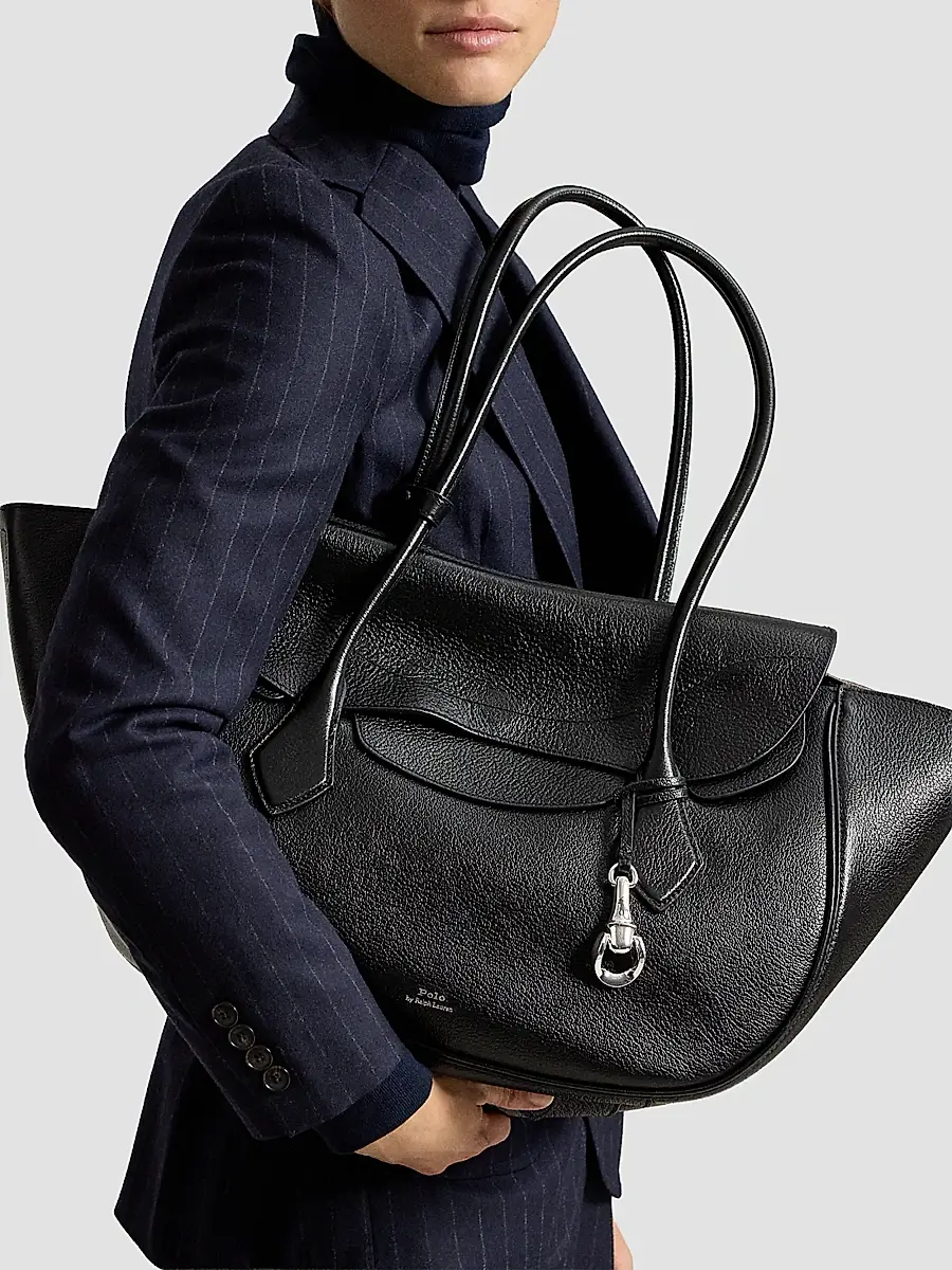 Polo Ralph Lauren Women's Polo Blaze Large Grain Leather Shoulder Bag | Thumbnail 2