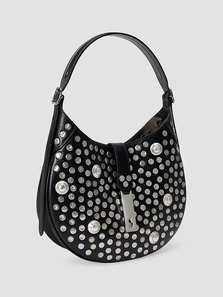 Polo Ralph Lauren Women's Polo ID Stud Small Leather Shoulder Bag | Thumbnail 4 Polo Ralph Lauren Women's Polo ID Stud Small Leather Shoulder Bag | Thumbnail 4