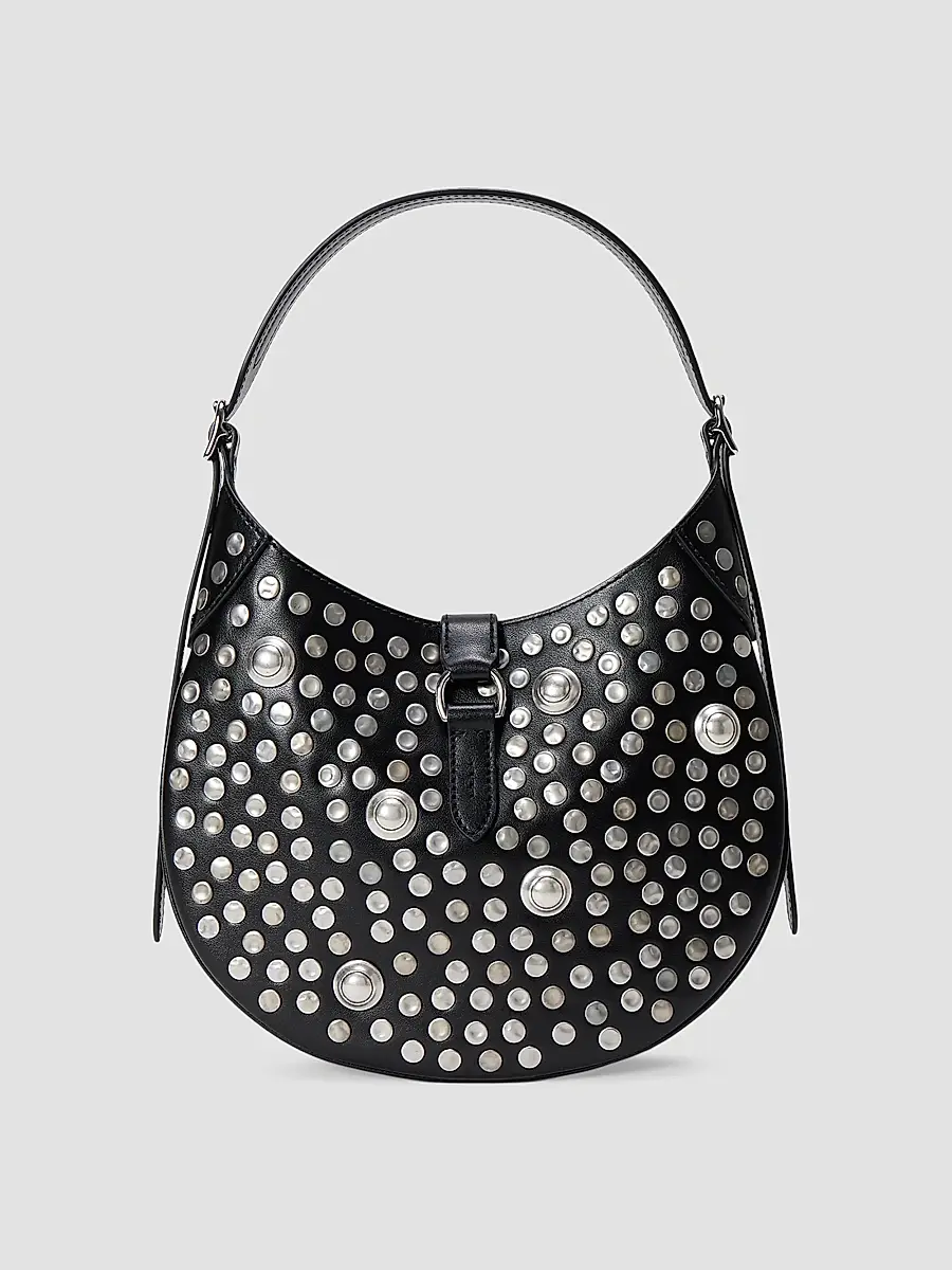 Polo Ralph Lauren Women's Polo ID Stud Small Leather Shoulder Bag | Thumbnail 5 Polo Ralph Lauren Women's Polo ID Stud Small Leather Shoulder Bag | Thumbnail 5