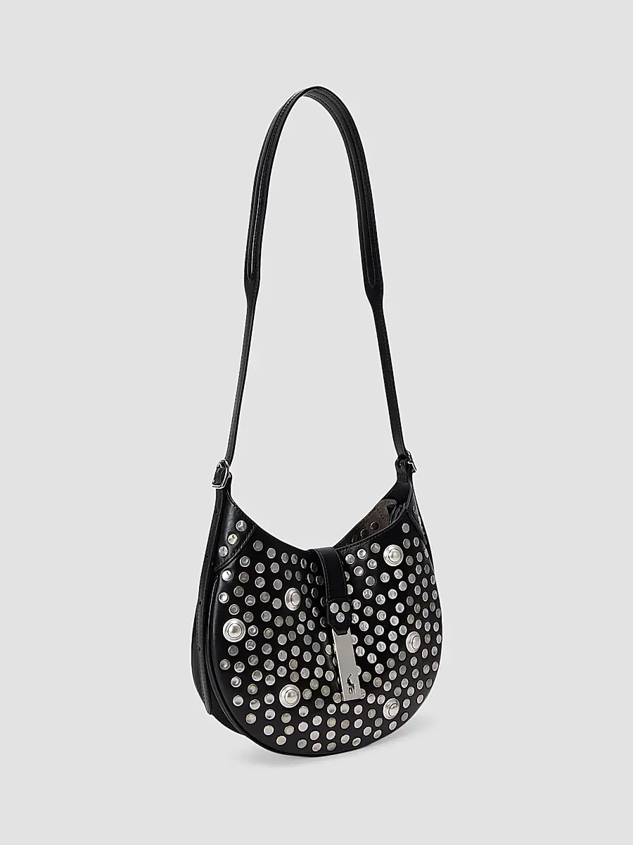 Polo Ralph Lauren Women's Polo ID Stud Small Leather Shoulder Bag | Thumbnail 6 Polo Ralph Lauren Women's Polo ID Stud Small Leather Shoulder Bag | Thumbnail 6