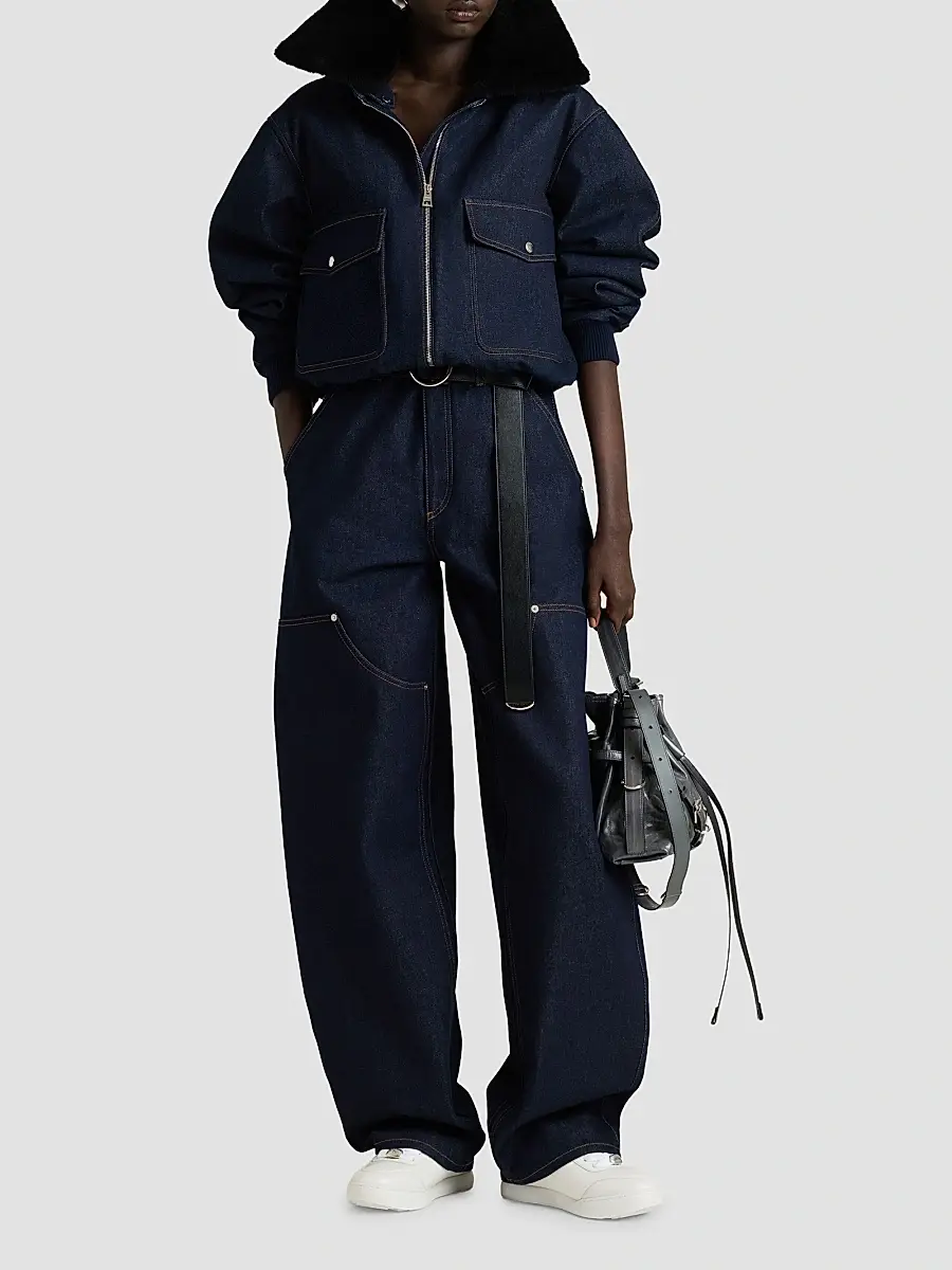 Givenchy Women's Shearling Collar Denim Blouson | Thumbnail 2 Givenchy Women's Shearling Collar Denim Blouson | Thumbnail 2