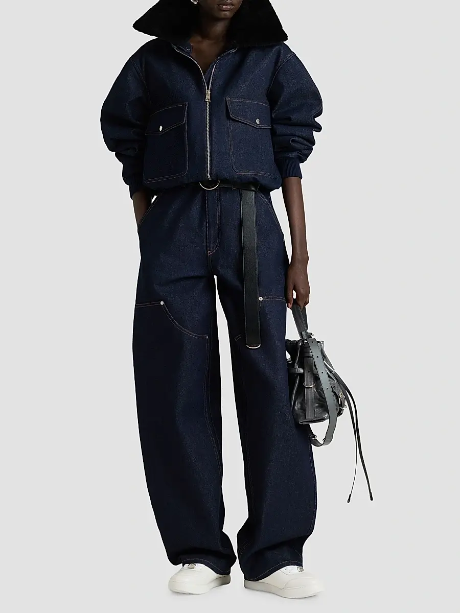 Givenchy Women's Shearling Collar Denim Blouson | Thumbnail 4 Givenchy Women's Shearling Collar Denim Blouson | Thumbnail 4