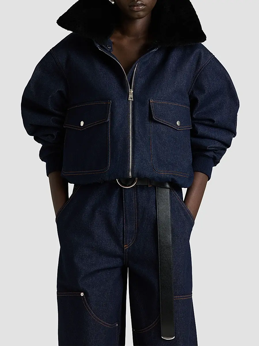 Givenchy Women's Shearling Collar Denim Blouson | Thumbnail 5 Givenchy Women's Shearling Collar Denim Blouson | Thumbnail 5