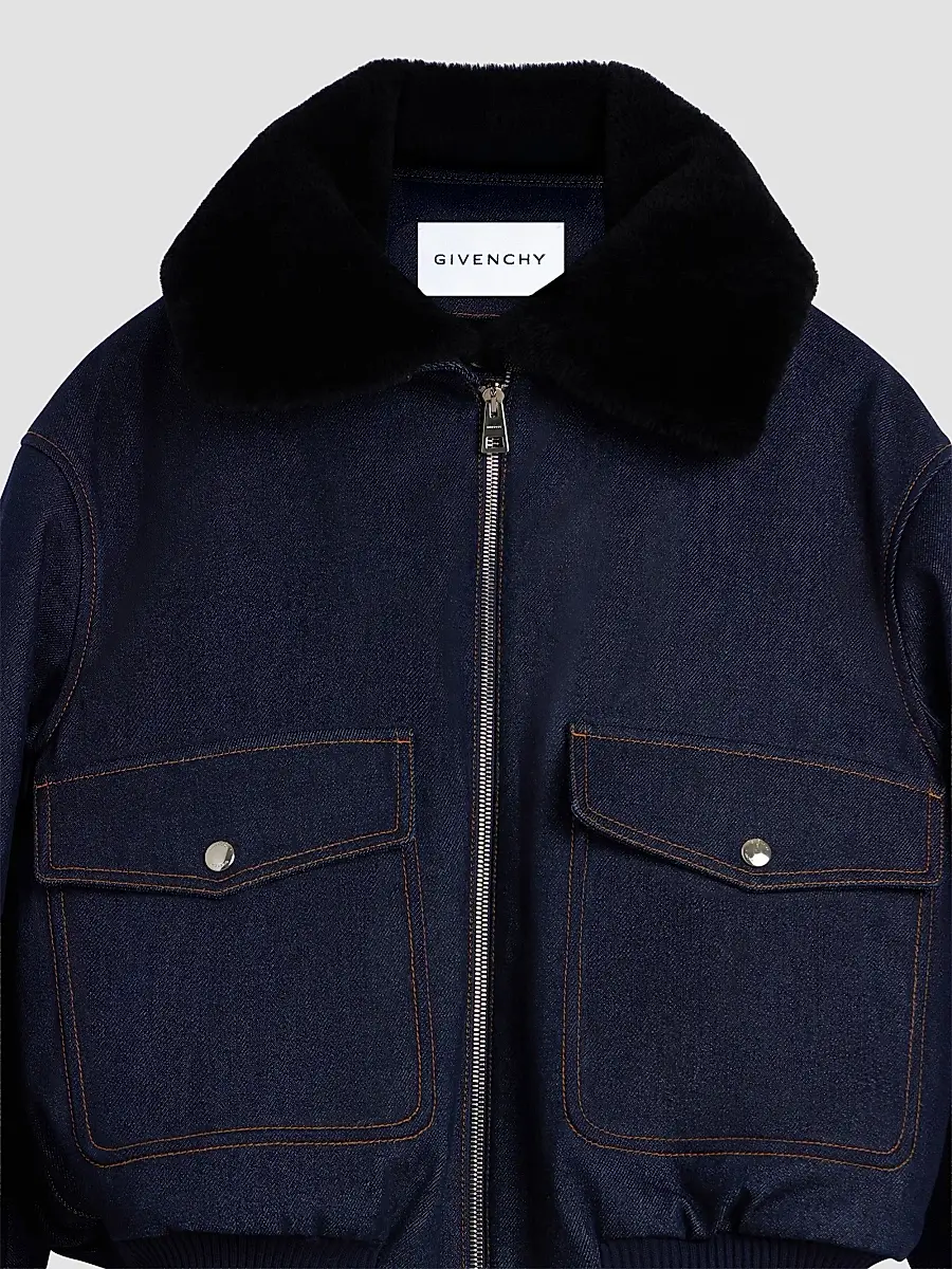 Givenchy Women's Shearling Collar Denim Blouson | Thumbnail 7 Givenchy Women's Shearling Collar Denim Blouson | Thumbnail 7