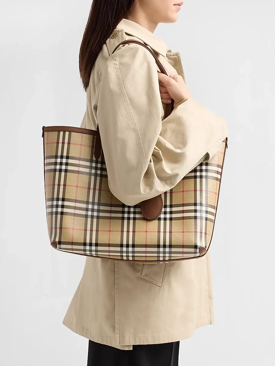 Burberry Women's Small Check Tote Bag | Thumbnail 2 Burberry Women's Small Check Tote Bag | Thumbnail 2