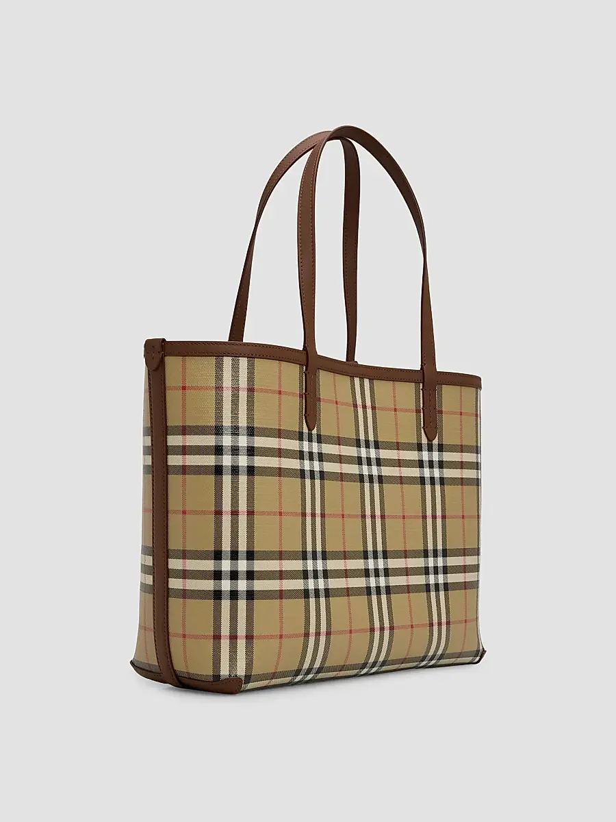Burberry Women's Small Check Tote Bag | Thumbnail 3 Burberry Women's Small Check Tote Bag | Thumbnail 3