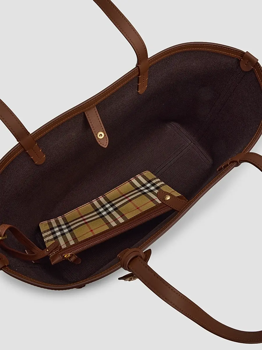Burberry Women's Small Check Tote Bag | Thumbnail 4 Burberry Women's Small Check Tote Bag | Thumbnail 4