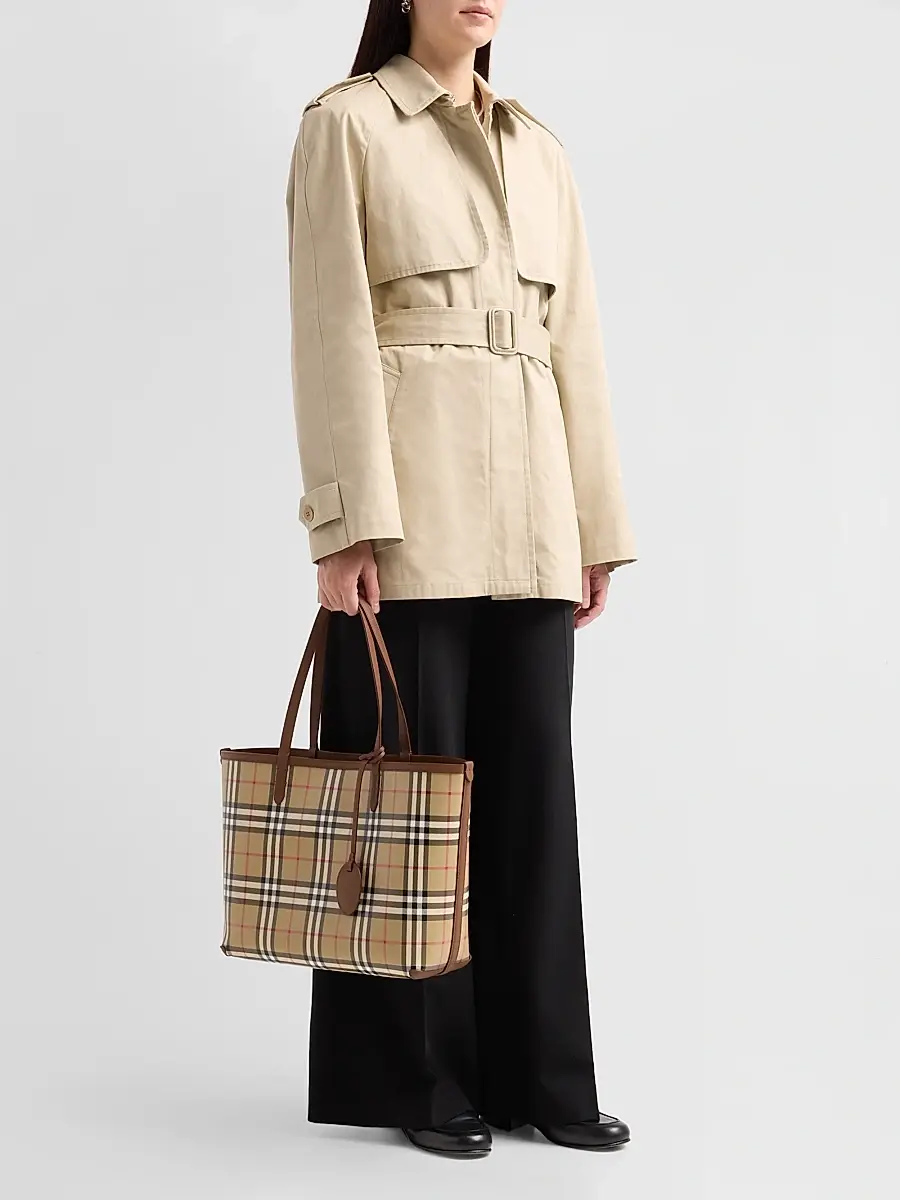 Burberry Women's Small Check Tote Bag | Thumbnail 5 Burberry Women's Small Check Tote Bag | Thumbnail 5