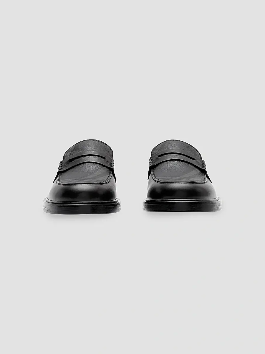 Burberry Men's Pembroke Checked Leather Loafers | Thumbnail 2 Burberry Men's Pembroke Checked Leather Loafers | Thumbnail 2