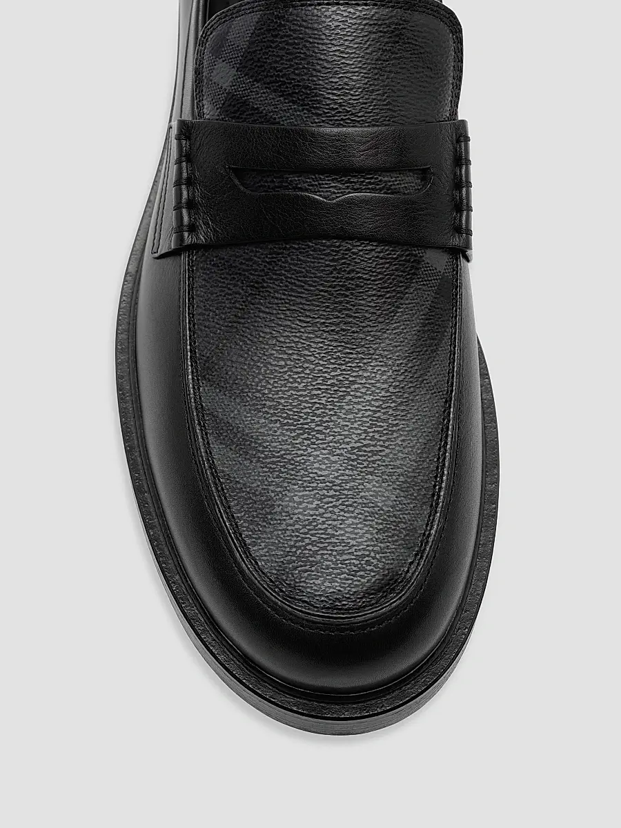 Burberry Men's Pembroke Checked Leather Loafers | Thumbnail 6 Burberry Men's Pembroke Checked Leather Loafers | Thumbnail 6