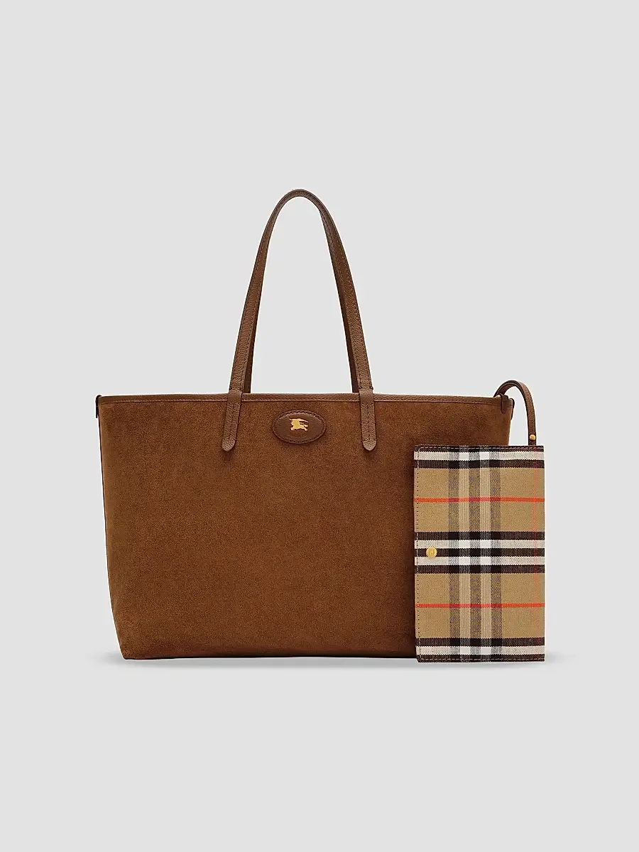 Burberry Women's Medium Bloomsbury Check Reversible Tote Bag | Thumbnail 7 Burberry Women's Medium Bloomsbury Check Reversible Tote Bag | Thumbnail 7
