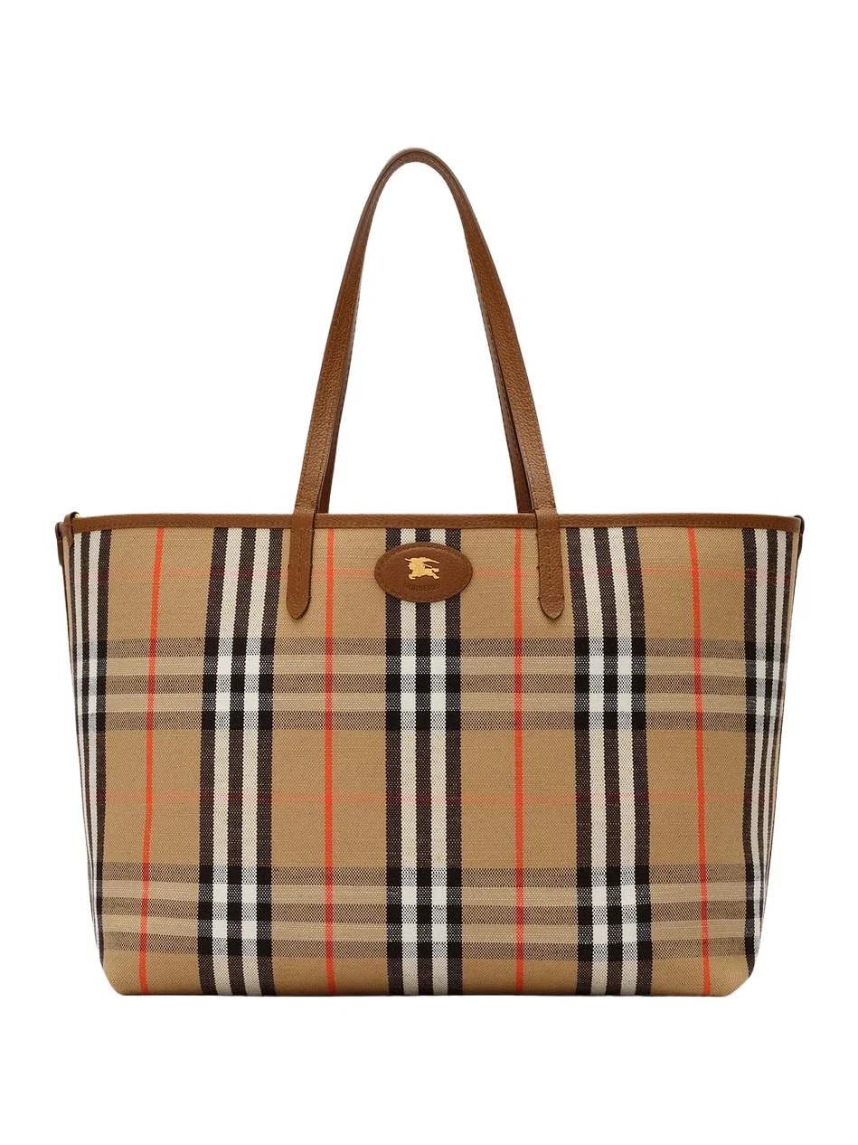 Burberry Women's Medium Bloomsbury Check Reversible Tote Bag