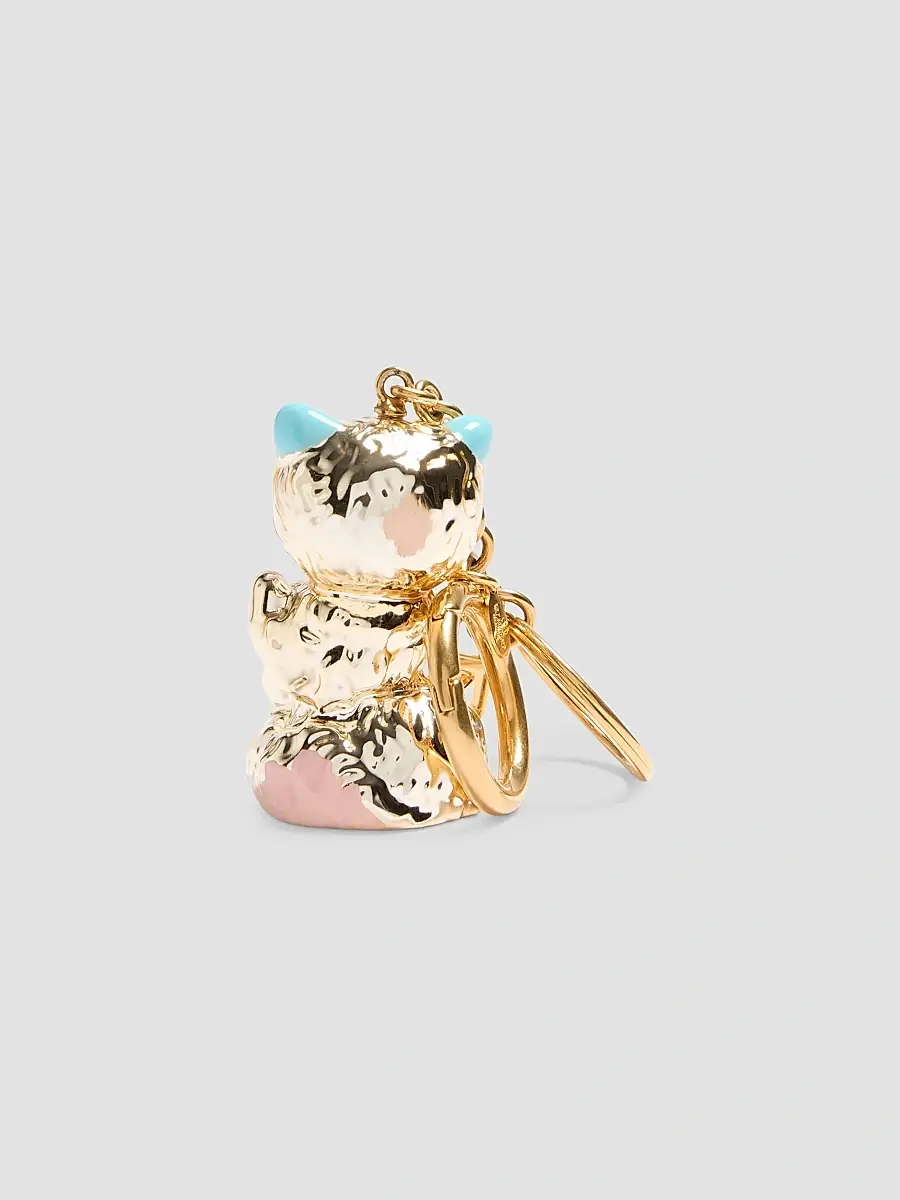 Valentino Women's Le Chat De La Maison Nylon Bag Charm with Key Ring - Antique Brass | Thumbnail 3 Valentino Women's Le Chat De La Maison Nylon Bag Charm with Key Ring - Antique Brass | Thumbnail 3